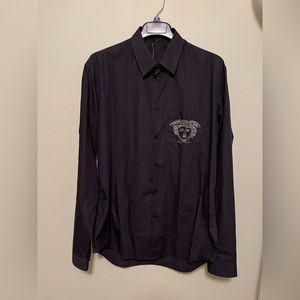 Versace men dress shirt size42 dark navy blue